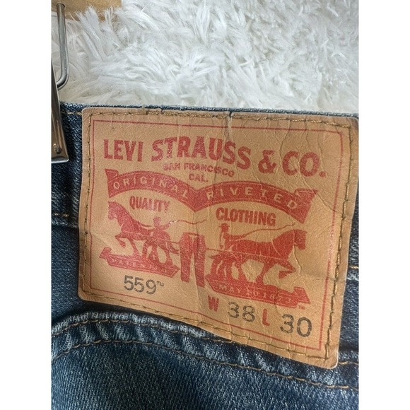 Levi’s 559‎ Relaxed Straight Denim 100% Cotton Blue Jeans Mens • Size 38 x 30 - Picture 5 of 10
